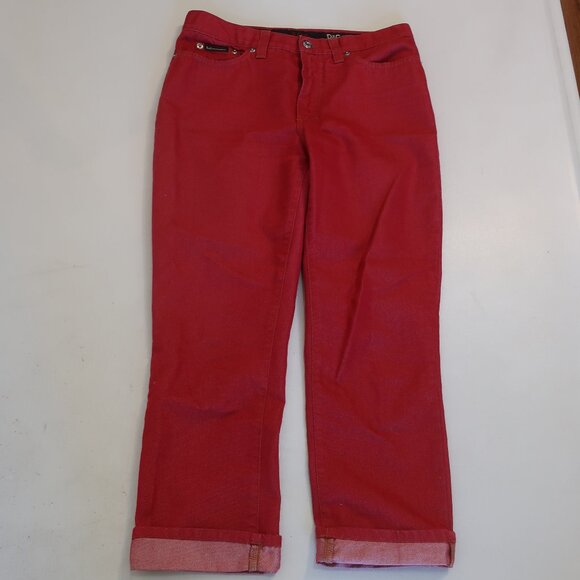 Womens D & G Dolce & Gabbana Red Straight Leg Jeans 29/43 EUR - Picture 1 of 8